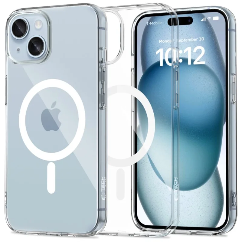 Puzdro Tech-Protect FlexAir MagSafe na iPhone 15 – priehľadné