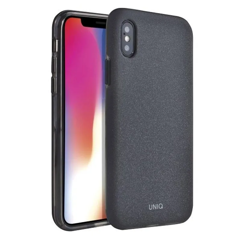 Puzdro Uniq Lithos pre iPhone X / Xs - čierne