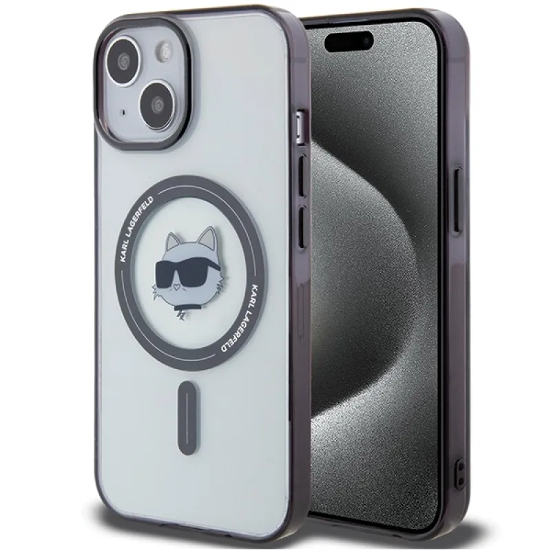 Karl Lagerfeld KLHMP15MHCHNOTK iPhone 15 Plus 6,7" priehľadné pevné puzdro IML Choupette`s Head MagSafe