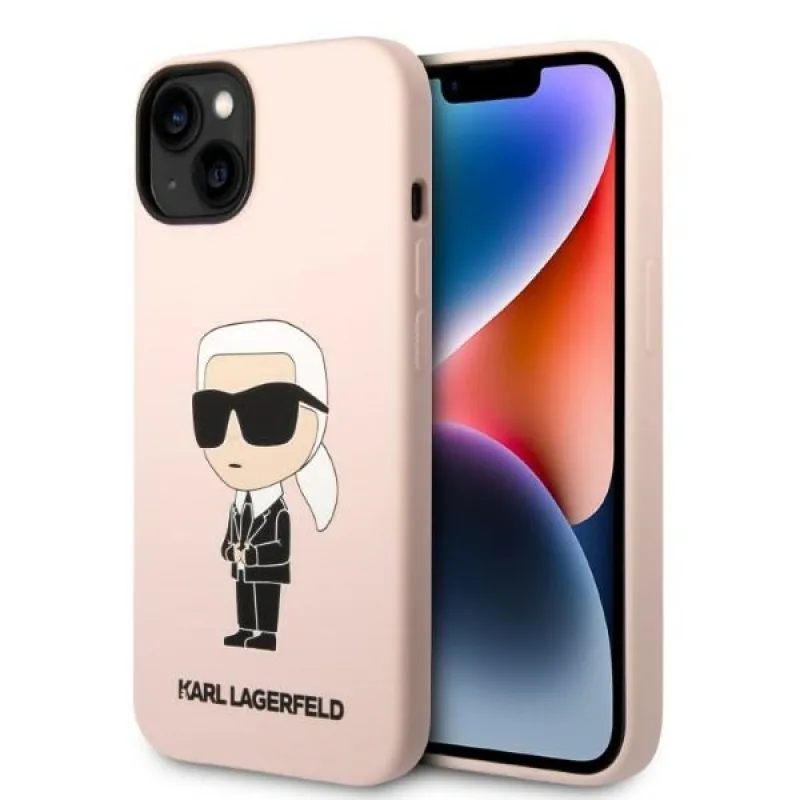 Karl Lagerfeld KLHMP14MSNIKBCP iPhone 14 Plus 6,7" pevné puzdro ružové/ružové silikónové Ikonik Magsafe