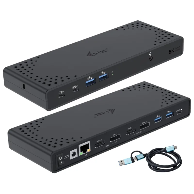 i-tec USB 3.0 / USB-C / Thunderbolt Dual Display Docking Station, PD 100W…