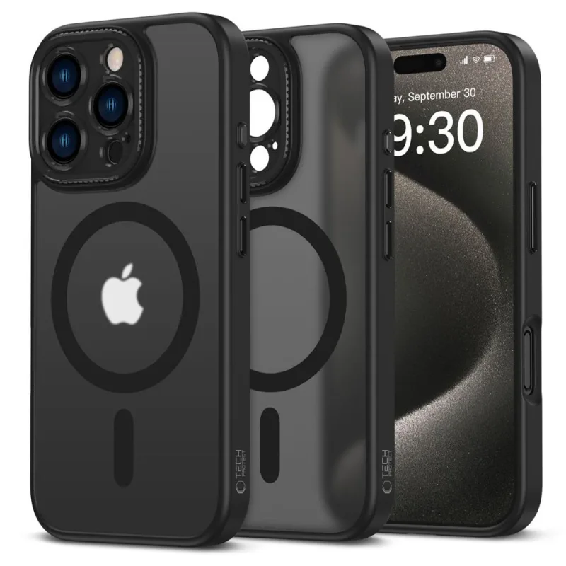 Puzdro Tech-Protect MagCam MagSafe iPhone 16 Pro Max – polopriehľadné