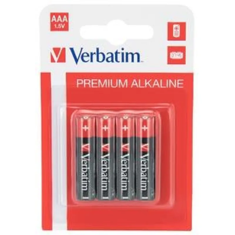 VERBATIM Alkalické baterie AAA, 4 PACK , LR3 49920