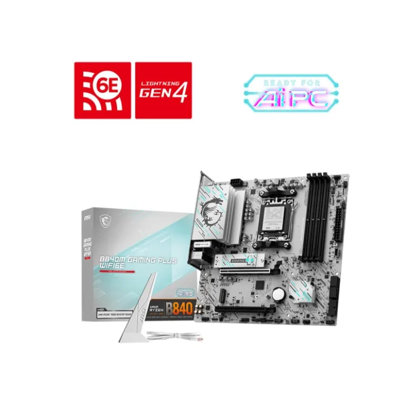 MSI MB Sc AM5 B840M GAMING PLUS WIFI6E, AMD B840, 4xDDR5, 1xHDMI, WI…