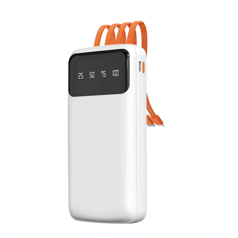 Dudao K6Pro Universal 10000mAh Power Bank s USB káblom, USB Type C, Lightning white (K6Pro-white)