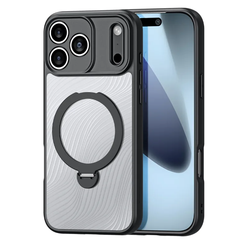 Puzdro Dux Ducis Aimo Mag s magnetickým krúžkom a stojanom pre iPhone 17 Pro – čierne