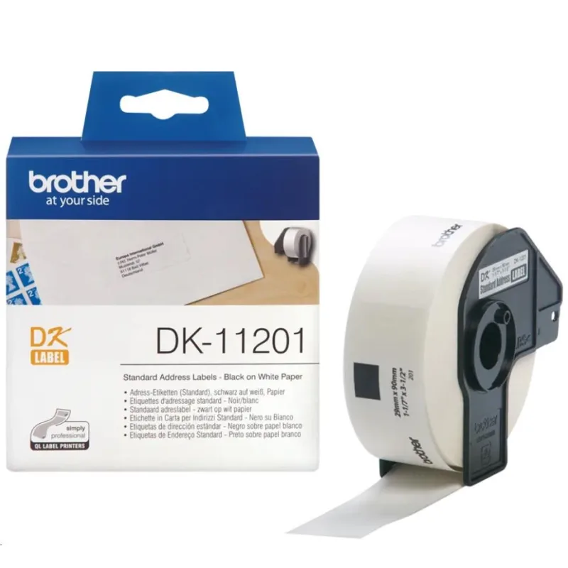 BAZAR - BROTHER DK-11201 Adresní štítky standart (400 ks) 29 mm x 90 mm…