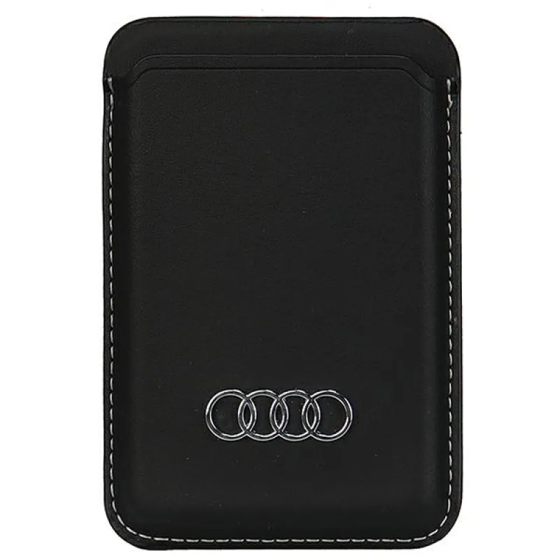 Magnetická peňaženka Audi Synthetic Leather kompatibilná s MagSafe - čierna