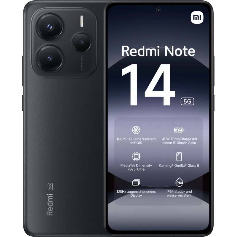 Xiaomi Redmi Note 14 5G 8/256GB 6,67" Dual SIM Midnight Black…