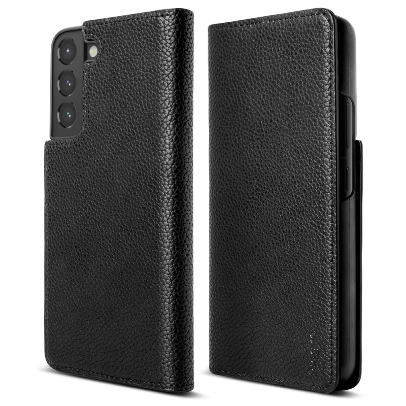 Flipové kožené puzdro Ringke Folio Signature pre Samsung Galaxy S22 + (S22 Plus) čierne (FSS118R262)