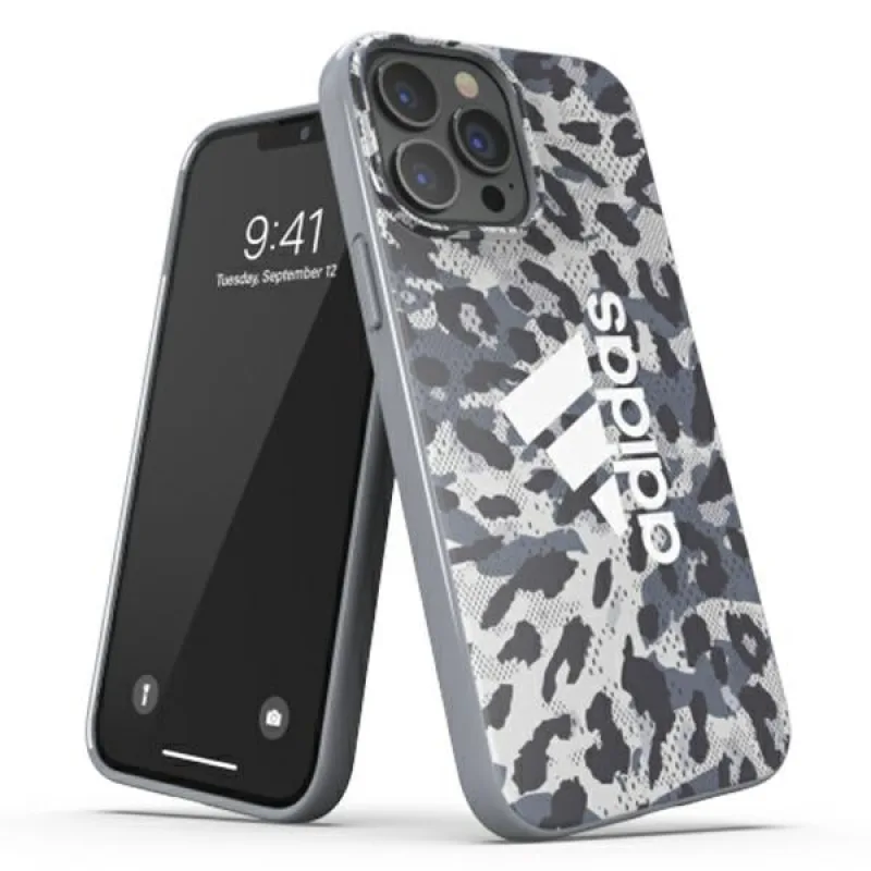Puzdro Adidas OR SnapCase Leopard pre iPhone 13 Pro Max – šedé