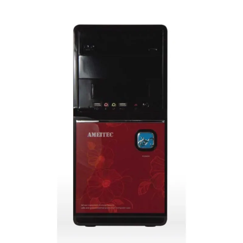 AMEI AM-C1002BR/ Micro ATX/ Čierna a červená AMEI Case AM-C1002BR