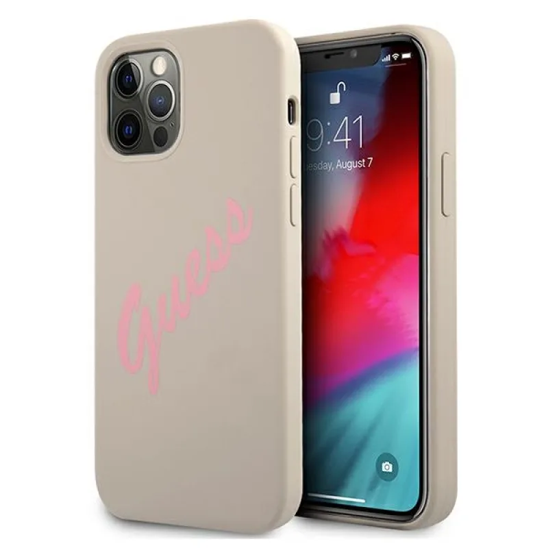 Guess GUHCP12LLSVSGP iPhone 12 Pro Max 6,7" sivý ružový/sivý ružový pevný obal Silicone Vintage