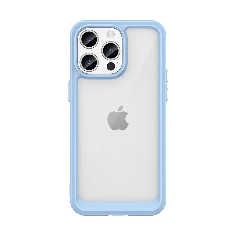 Vystužený obal s flexibilným rámom pre iPhone 15 Pro Outer Space - modrý