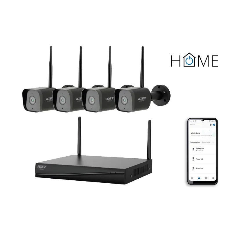 iGET HOME NVR N4C4 - CCTV bezdrôtový Wi-Fi set 2K+ rozlíšenie, 4CH NVR +…