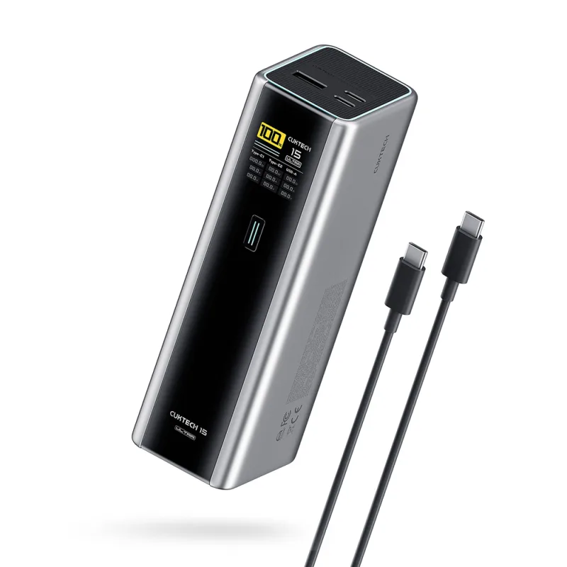 Powerbanka Cuktech CKPB200UGLGR 210W 20000mAh 2 x USB-C 1 x USB-A - šedá