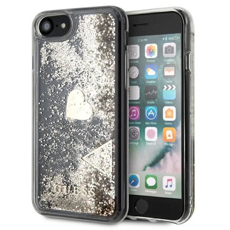 Guess GUOHCI8GLHFLGO iPhone 7/8/SE 2020 /SE 2022 zlaté/zlaté pevné puzdro Glitter Charms