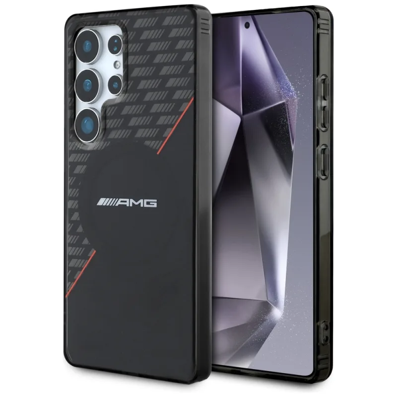 Puzdro AMG Double Layer Rhombs MagSafe pre Samsung Galaxy S25 Ultra – čierno/červené