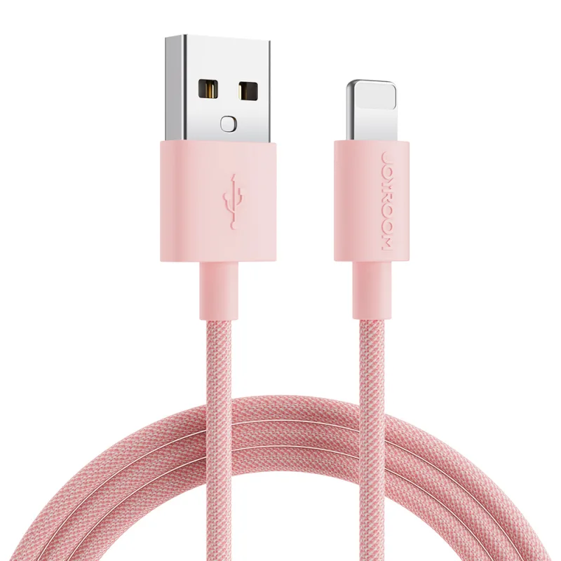 Farebný dátový kábel Joyroom S-2030M13 USB-A / Lightning 2,4A 2m - ružový