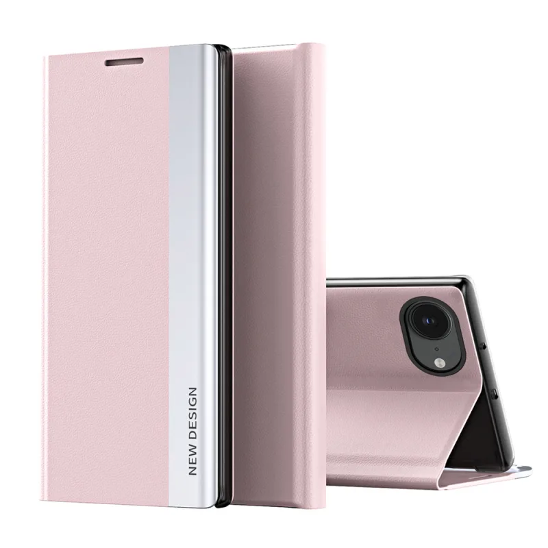 Puzdro Sleep Case Pro pre iPhone 16e s chlopňou a stojanom - ružové