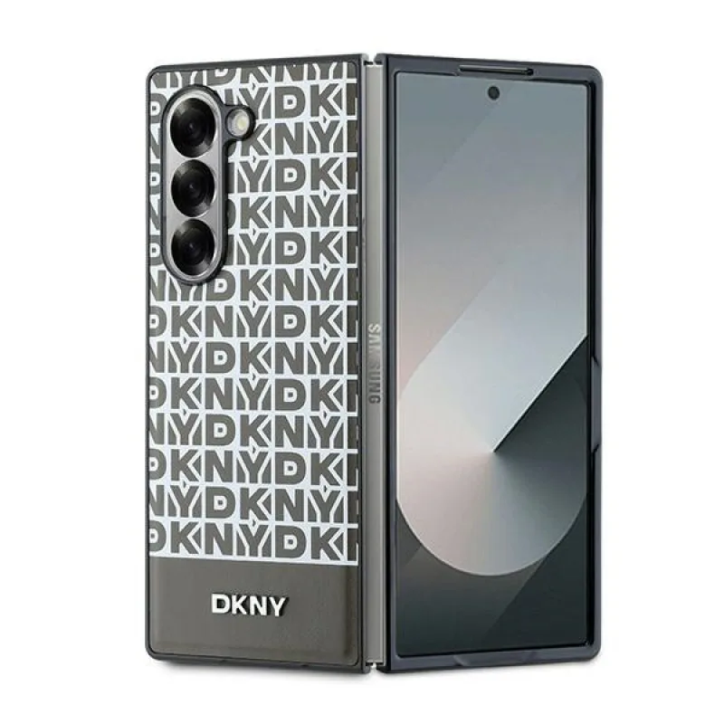 Puzdro DKNY Repeat Pattern Bottom Stripe pre Samsung Galaxy Z Fold 6 – hnedé