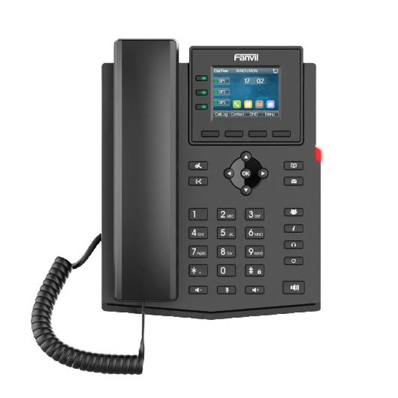 Fanvil X303G SIP telefón, 2, 4" bar.disp., 4SIP, dual Gbit, PoE X303G