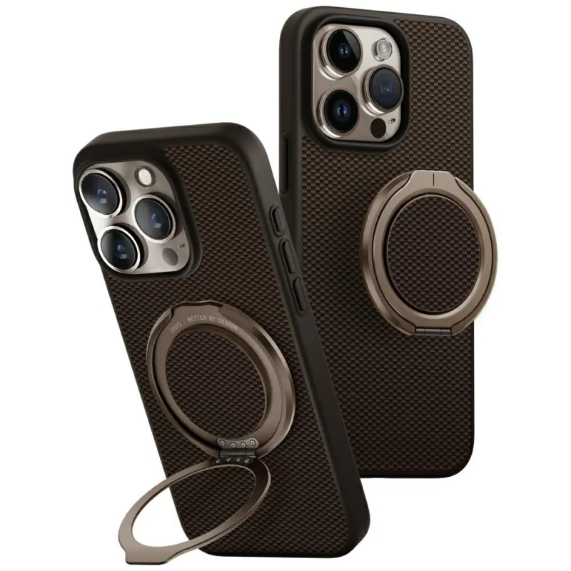 Puzdro Uniq Keva Air Magclick Charging GripFit pre iPhone 16 Pro – hnedé