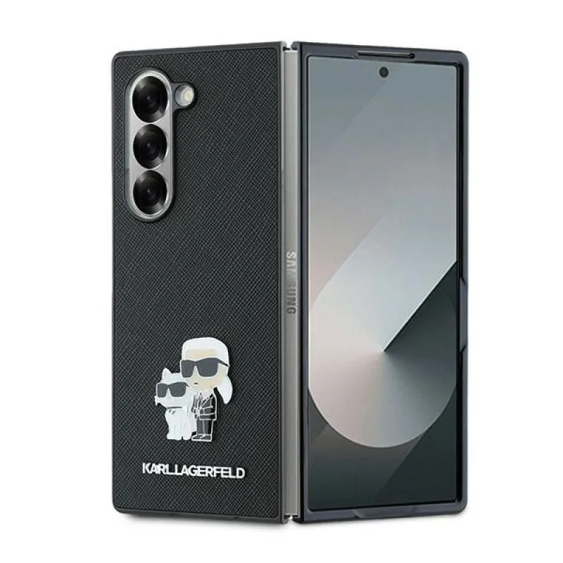 Kryt Karl Lagerfeld Saffiano Metal Pin pre Samsung Galaxy Z Fold 6 – čierny