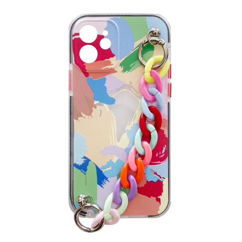 Color Chain Case gélové flexibilné elastické puzdro s príveskom retiazky pre Xiaomi Redmi Note 10 Pro viacfarebné (4)