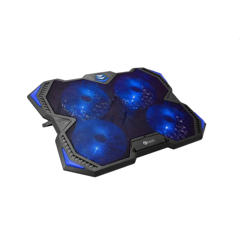 Chladiaca podložka C-TECH Zefyros (GCP-01B), casual gaming, 17,3", modré podsvietenie, regulace otáček