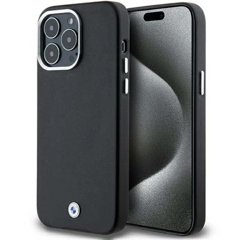 BMW Signature Wrapped Metal MagSafe puzdro pre iPhone 15 Pro Max - čierne