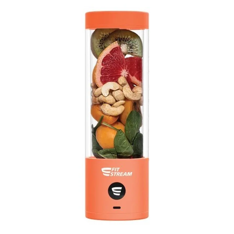 FitStream Pro Neon Orange, prenosný, USB nabíjatelný mixér FitStreamPRO…