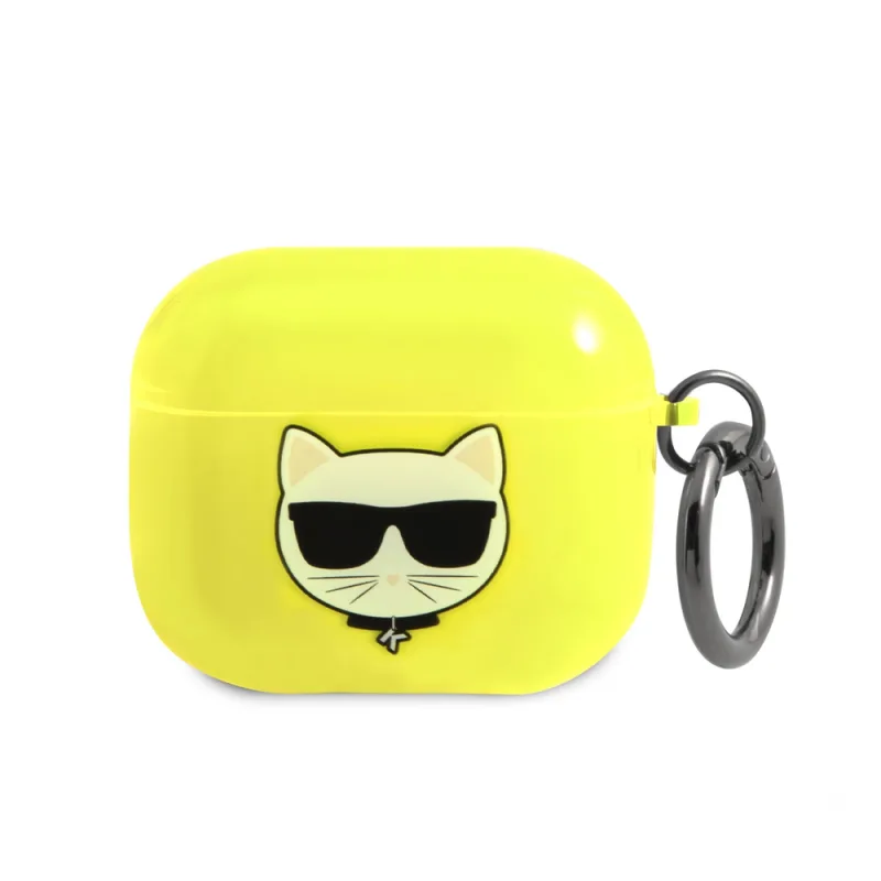 Puzdro Karl Lagerfeld Choupette pre AirPods 3 – žlté