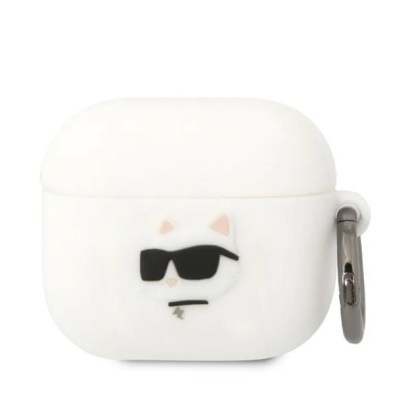 Karl Lagerfeld KLA3RUNCHH kryt AirPods 3 biely/biely Silikónová Choupette Head 3D
