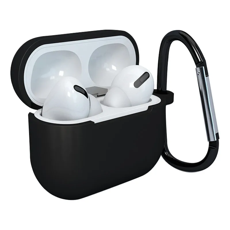 Puzdro na AirPods 3 silikónové mäkké puzdro na slúchadlá + prívesok na kľúčenku homár čierny (puzdro D)