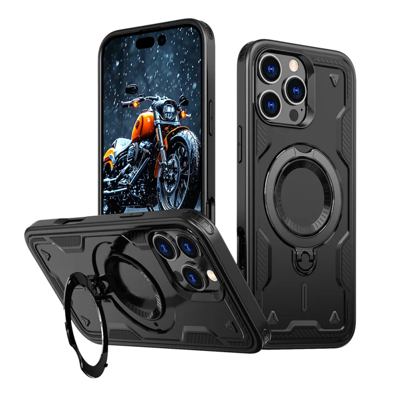 Trendy puzdro Hybrid Armor s MagSafe pre iPhone 16 Pro – čierne