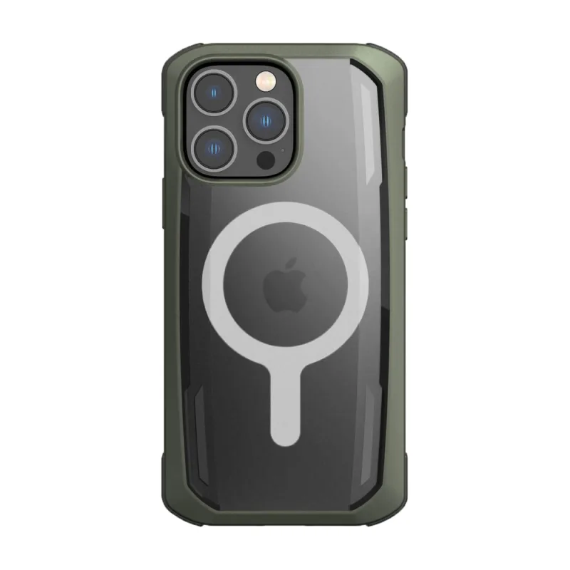 Raptic X-Doria Secure Case pre iPhone 14 Pro Max s pancierovým krytom MagSafe zelenej farby