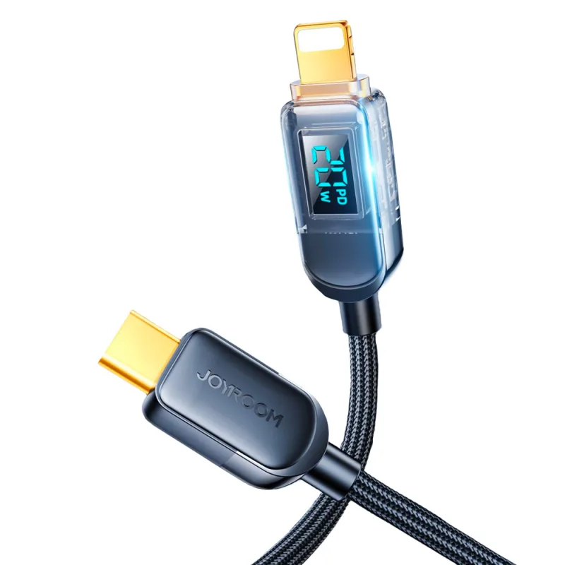 Joyroom A4 USB-C / Lightning kábel 20W 1,2m s displejom - čierny