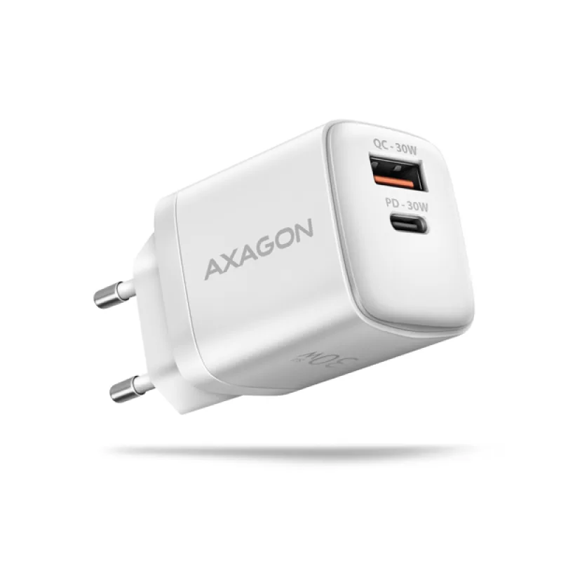 AXAGON ACU-PQ30W Síl nabíjačka do siete 30W, 2x port (USB-A + USB-C), PD3…