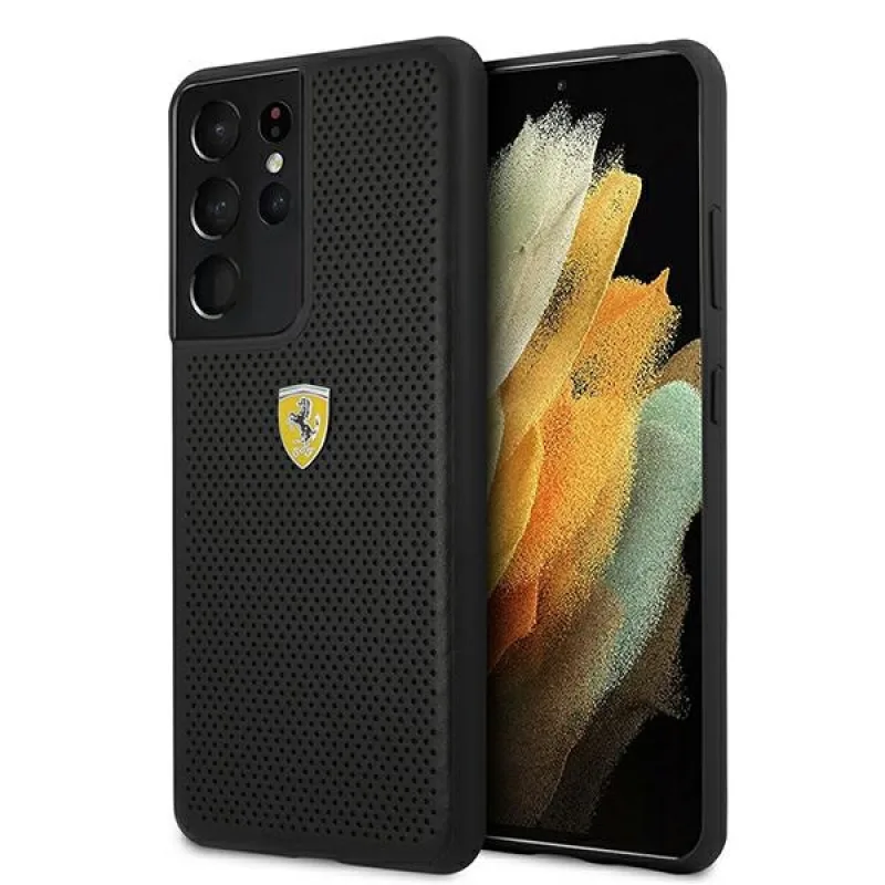 Ferrari FESPEHCS21LBK S21 Ultra G996 čierno/čierne pevné puzdro On Track Perforated