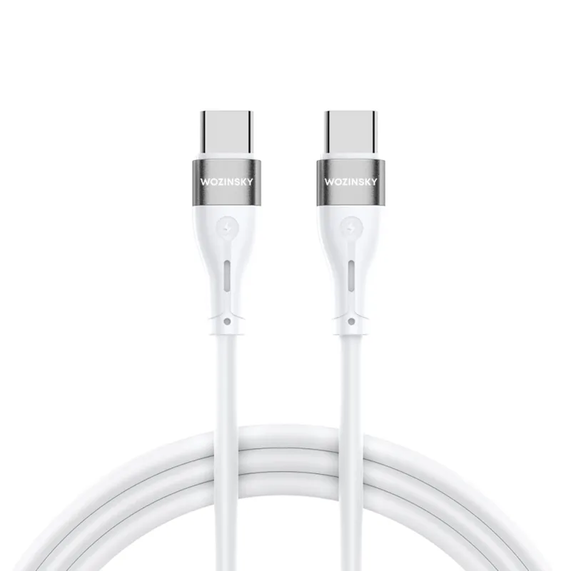 Wozinsky WSTCC1 USB-C / USB-C PD 65W kábel 1 m dlhý - biely