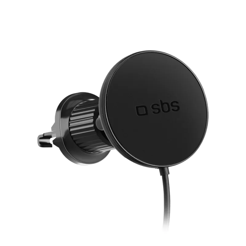 Držiak na smartfón s infúznou nabíjačkou SBS TESUPPMAG15WVENT kompatibilný s MagSafe - čierny
