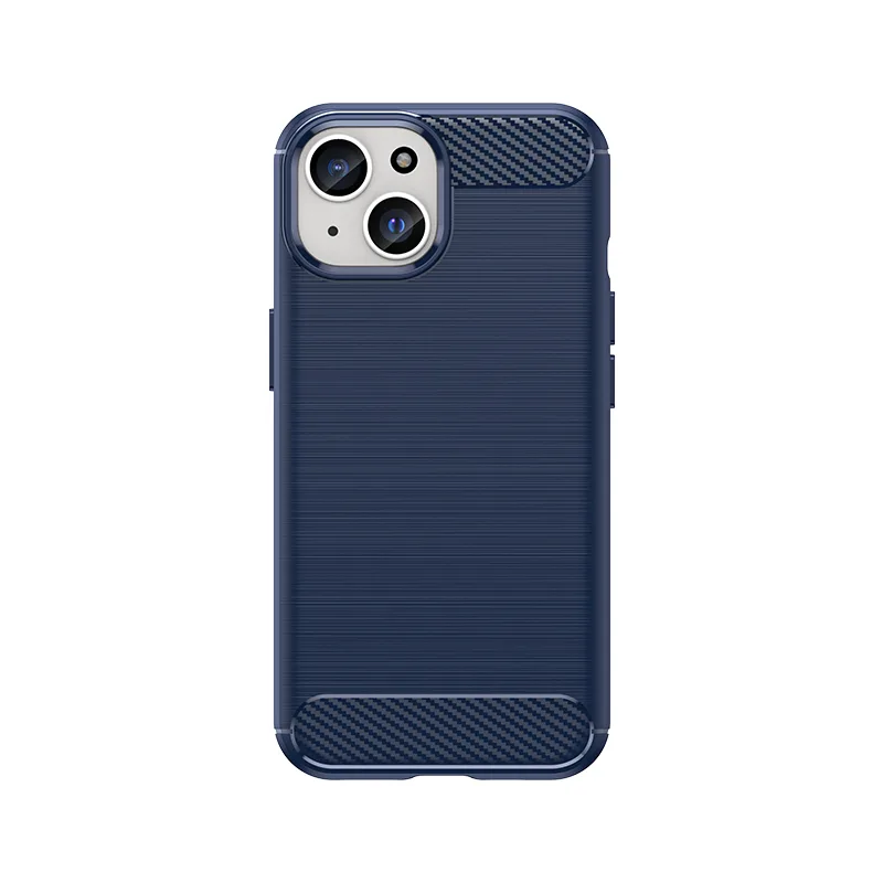 Flexibilný Carbon Case s karbónovým vzorom pre iPhone 15 - modrý