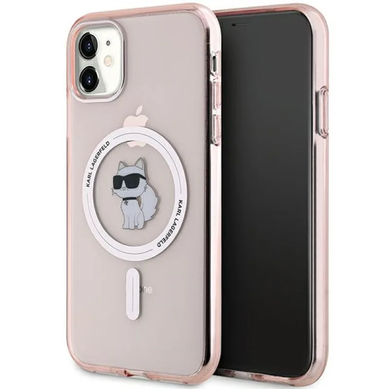 Puzdro Karl Lagerfeld IML Choupette MagSafe pre iPhone 11 / Xr - ružové