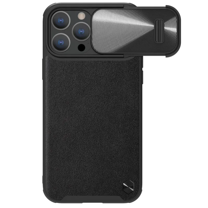 Nillkin CamShield Leather S Case Puzdro na iPhone 14 Pro Max s krytom fotoaparátu čierne