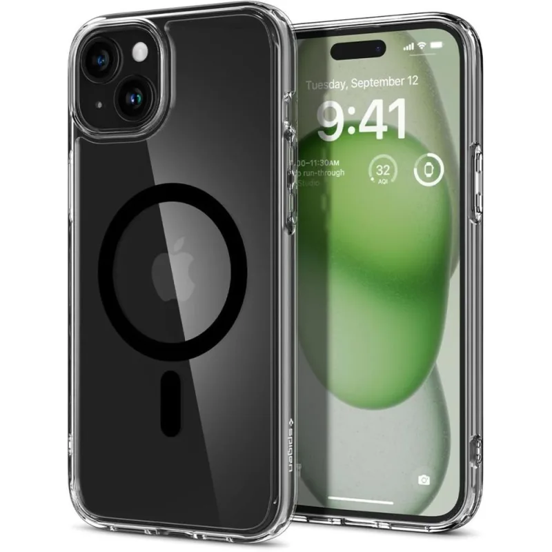 Puzdro Spigen Ultra Hybrid Mag Case s MagSafe pre iPhone 15 – čierne