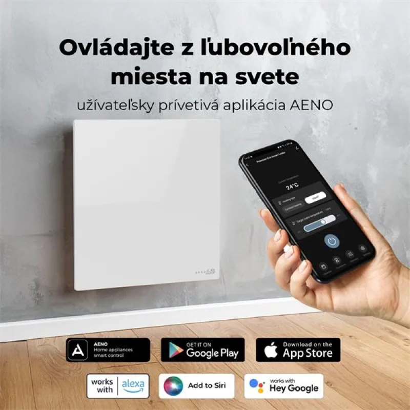 AENO AGH11S Premium QUADRO Smart Ohrievač, Biely, LED, WI-FI, max 500W,…