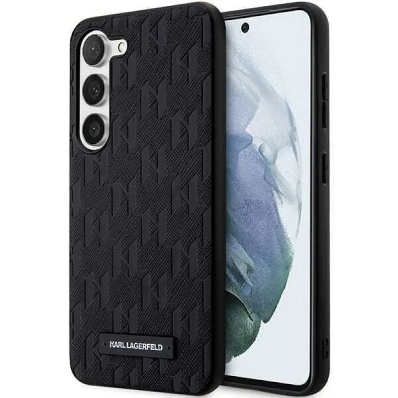 Karl Lagerfeld KLHCS23SSAKLHPK S23 S911 pevné puzdro čierne/čierne Saffiano Mono Metal Logo