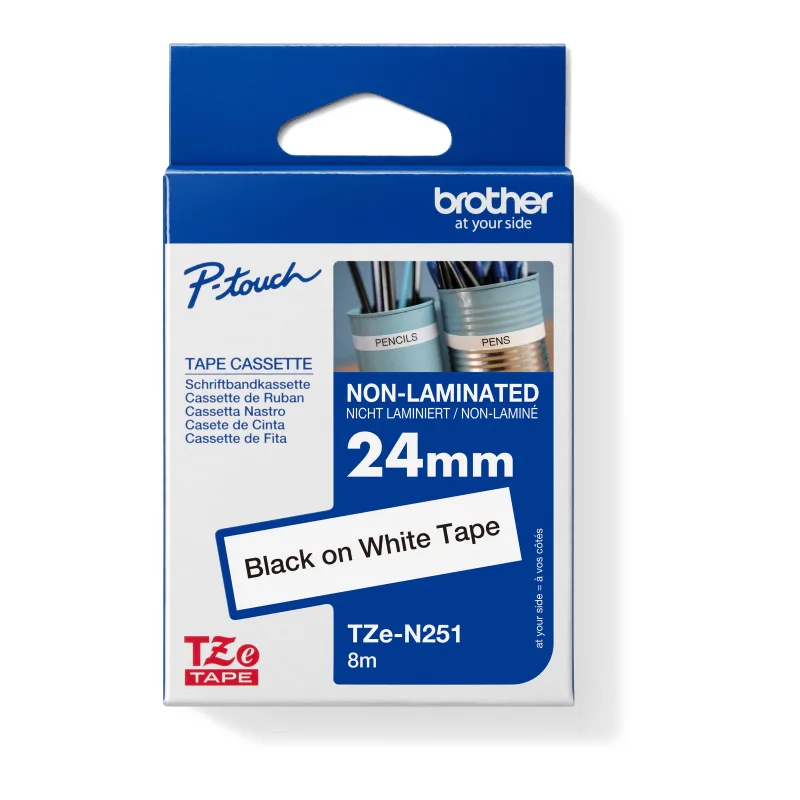 Brother TZE-N251, biela/ čierna, 24mm TZEN251