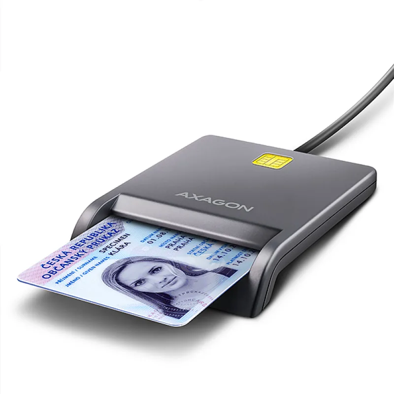 AXAGON CRE-SM3T, USB-A FlatReader čítačka kontaktných kariet Smart card …